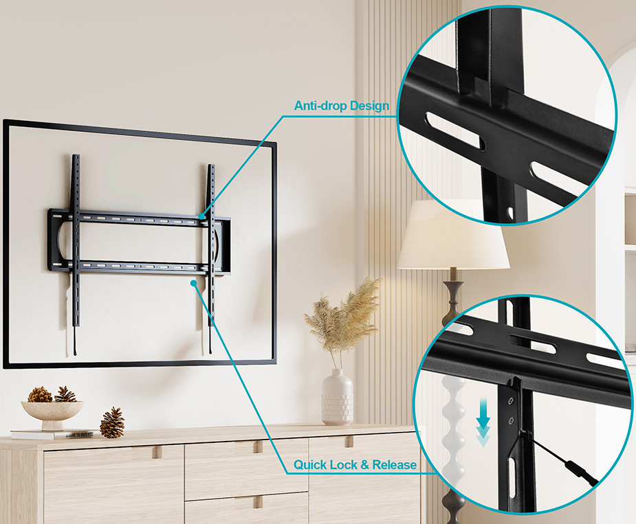 Monoprice Heavy-Duty Low Profile Fixed TV Wall Mount For 60"