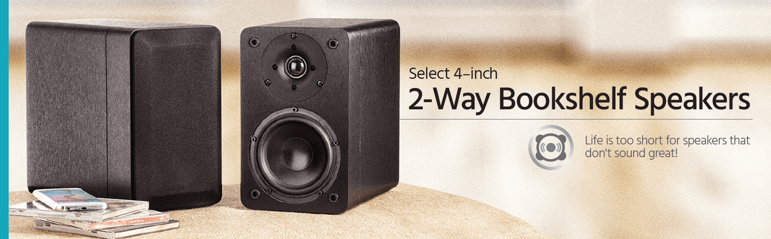 Select 4-inch 2-Way Bookshelf Speakers