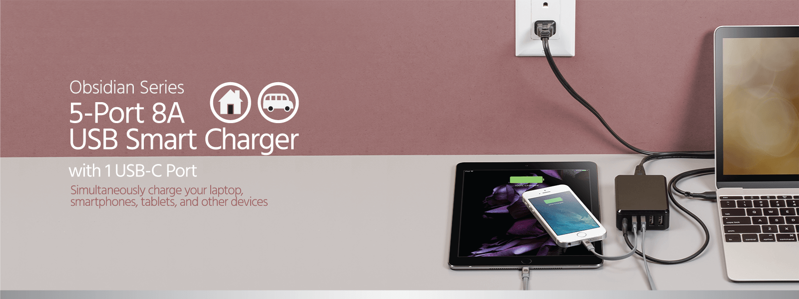 5-Port 8A USB Smart Charger