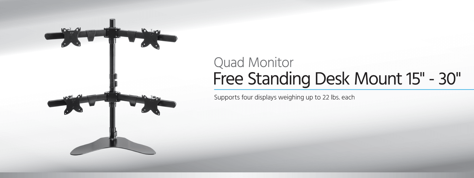 Four Monitor Stand - Freestanding, 5 Years Warranty (4MSFB 2.0)