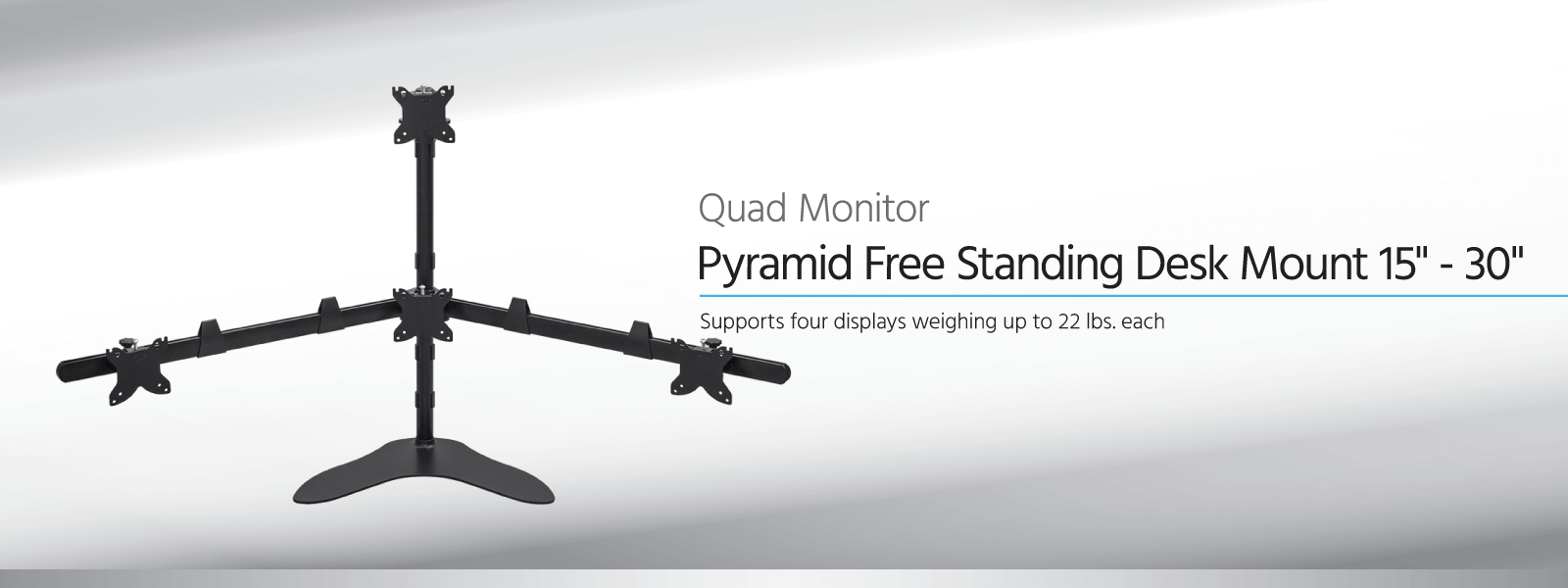 Quad Monitor Pyramid Free Standing Desk Mount