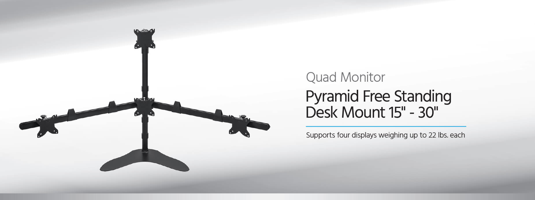 Quad Monitor Pyramid Free Standing Desk Mount