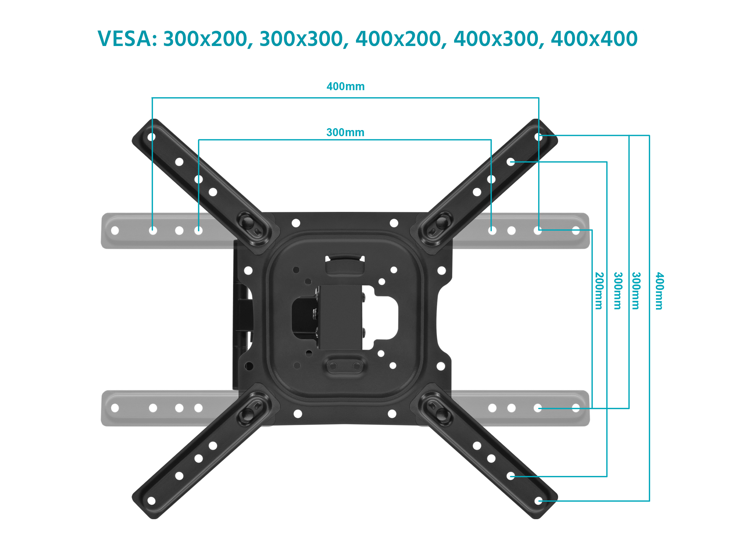 Monoprice Full Motion Single-Stud TV Wall Mount Bracket For 23"