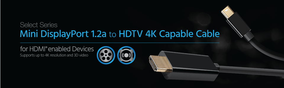 Mini DisplayPort 1.2a to HDTV 4K Capable Cable