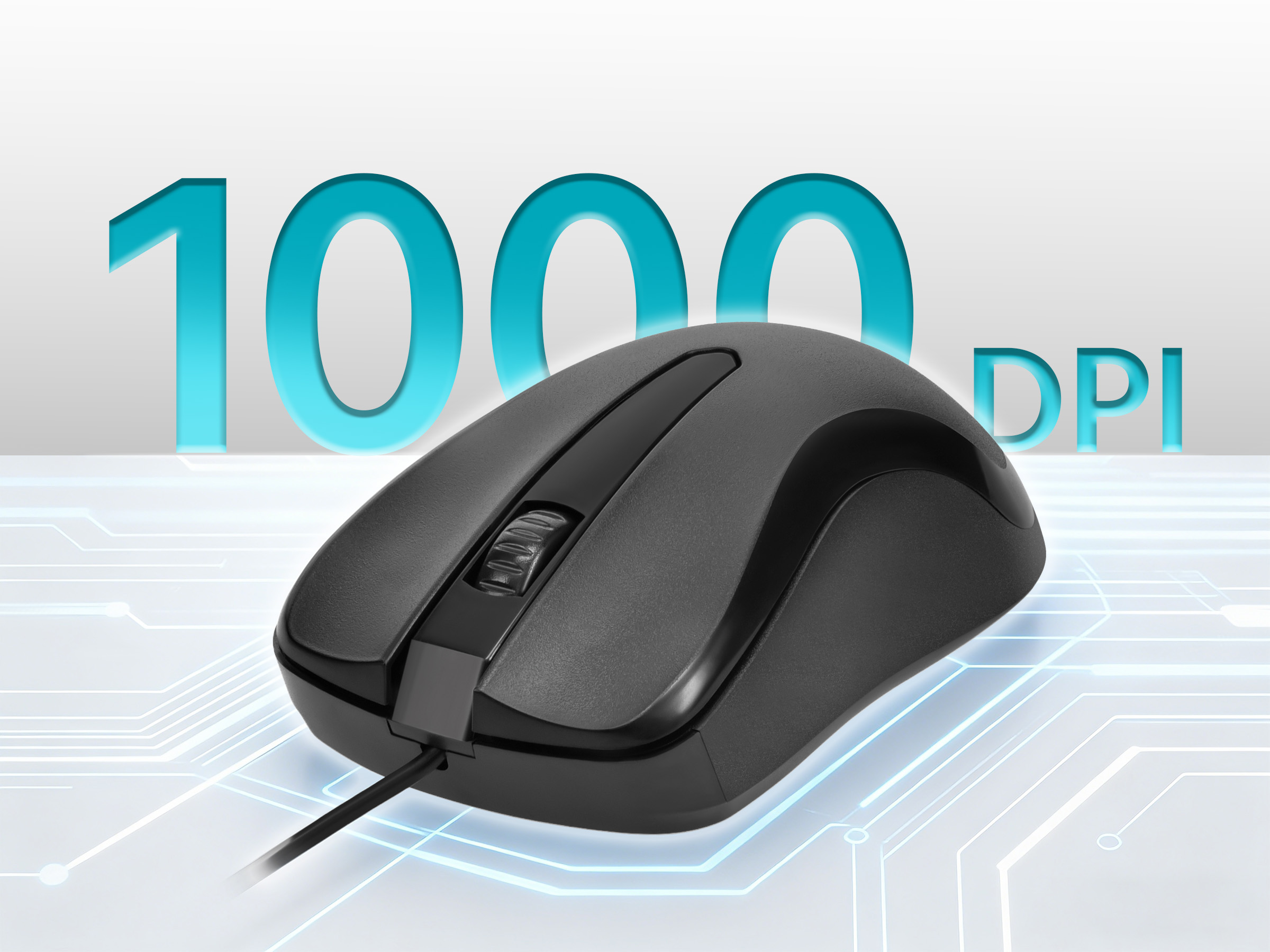 Monoprice Essential Wired USB Optical Mouse for Home and Office