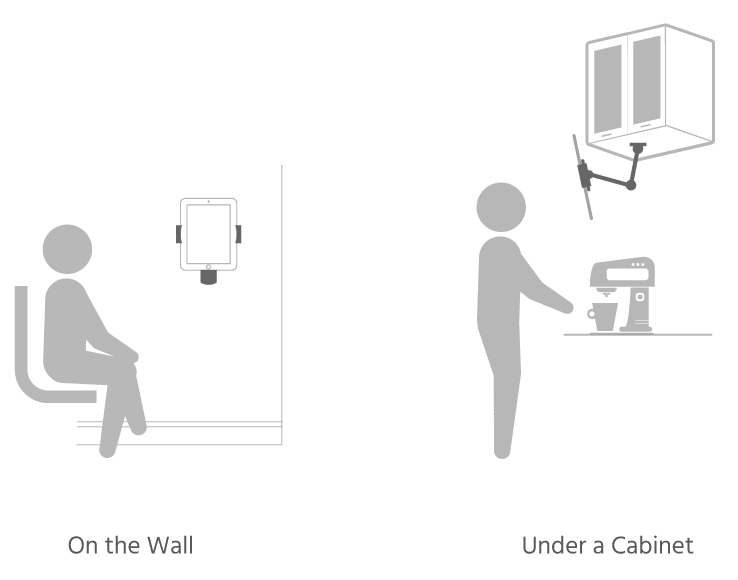 Universal Wall Under Cabinet Tablet Mount 360 Rotation 180 Tilt F