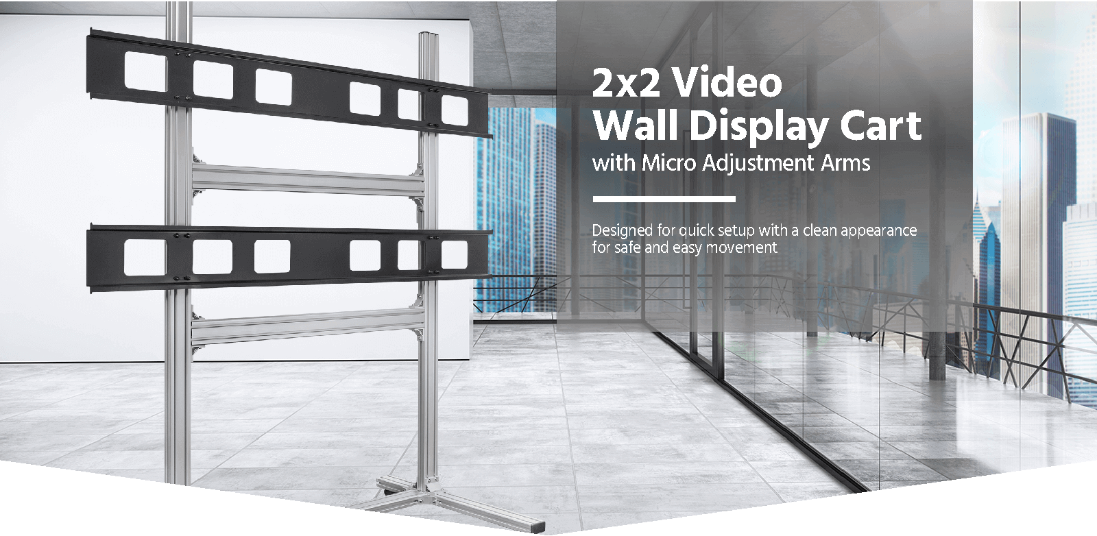 2x2 Video Wall Display Cart