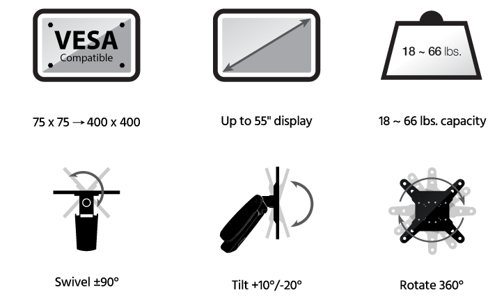 Medium Full-Motion TV Wall Mount Bracket