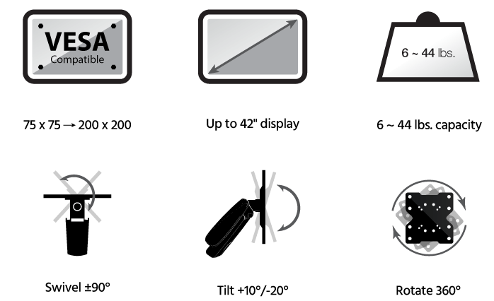 Small Full-Motion TV Wall Mount Bracket