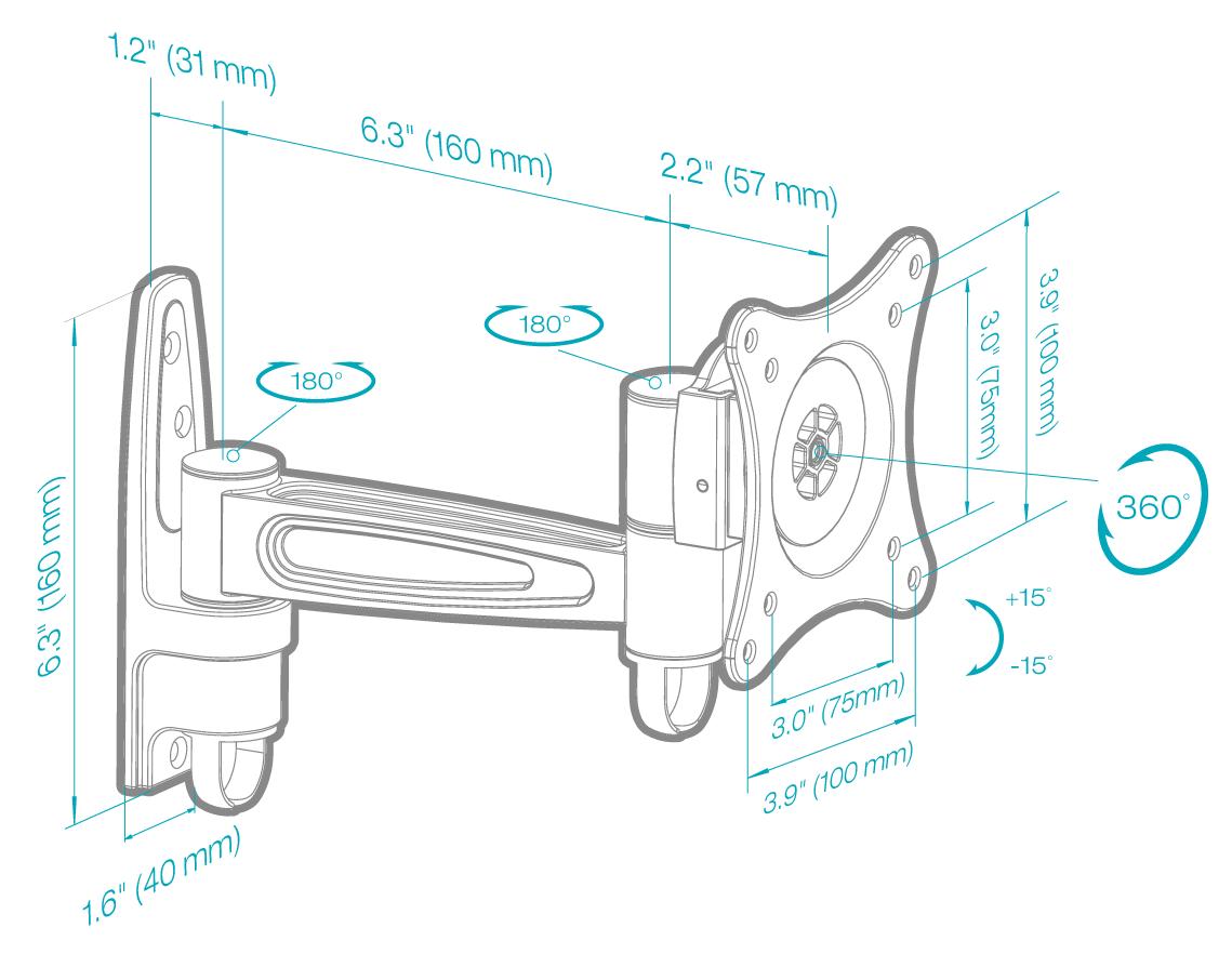 Medium Full-Motion Wall Mount