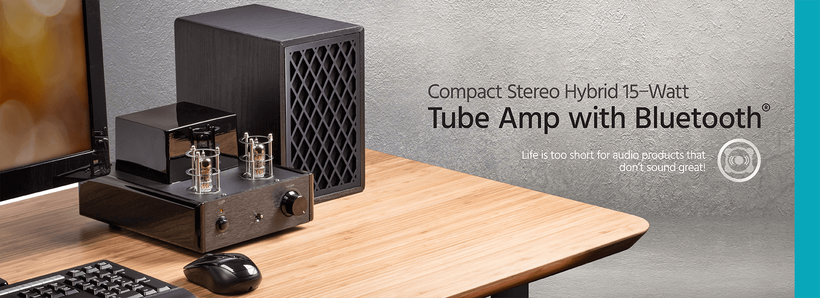 Compact Stereo Hybrid 15−Watt Tube Amp with Bluetooth
