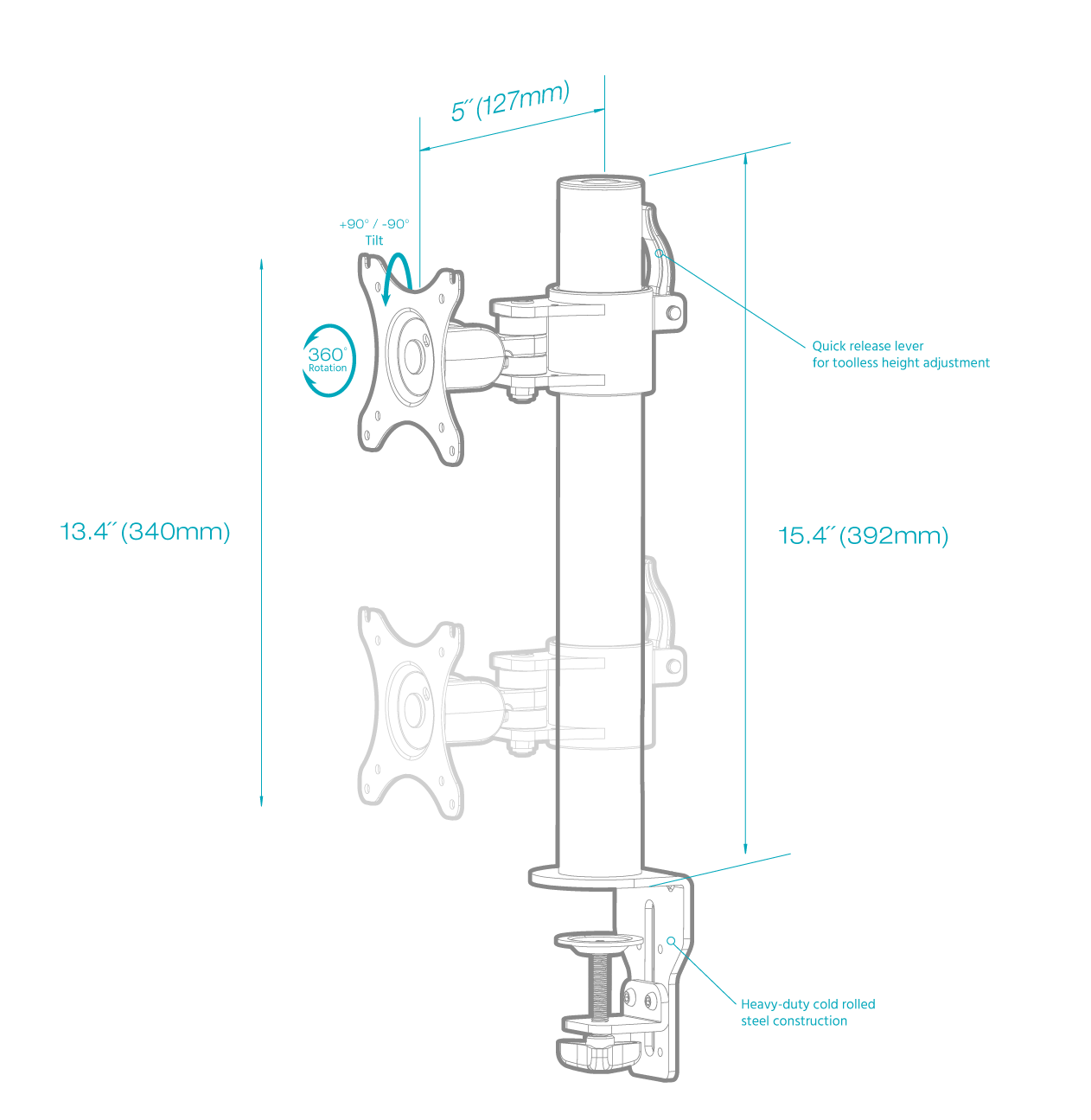 Single Monitor Desk Mount