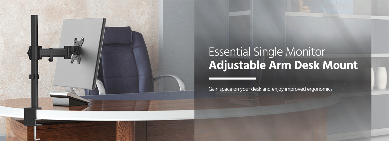 Single Monitor Adjustable Arm Desk Mount
