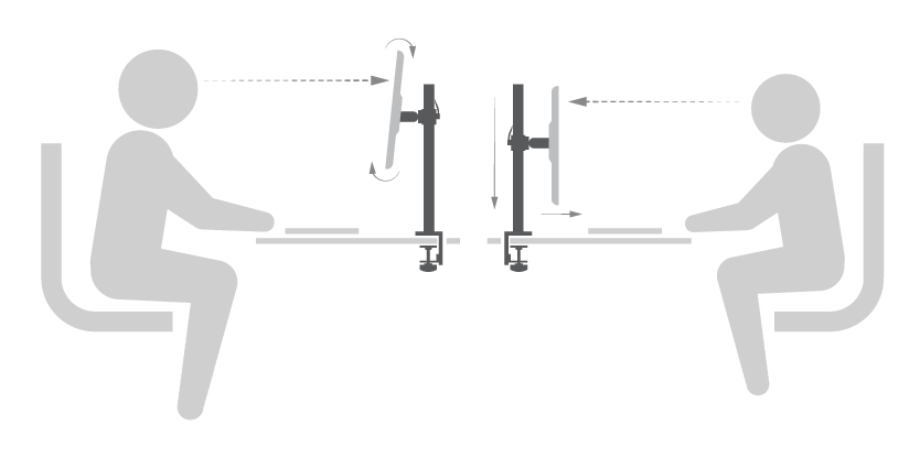 Triple Monitor Desk Mount