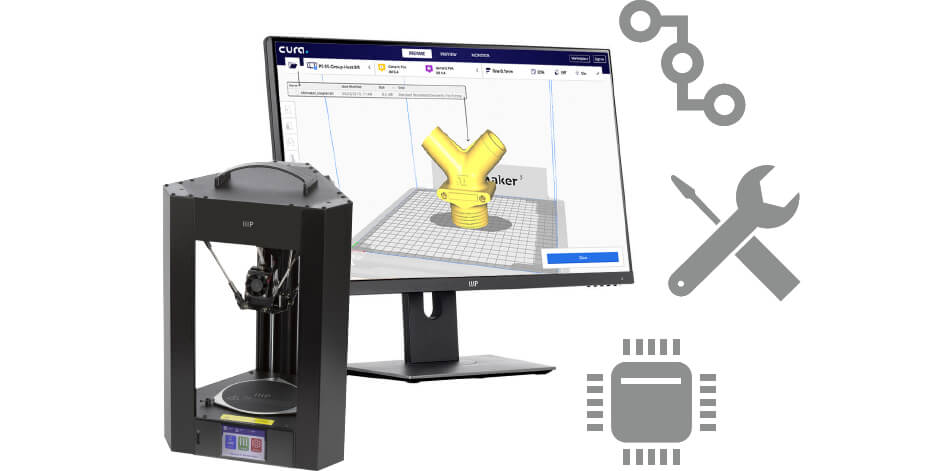 OPEN SOURCE FRIENDLY. CURA COMPATIBILITY. The printer is compatible with Cura and many other open source 3D printing slicing software packages.