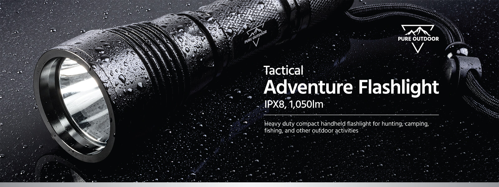  Pure Outdoor Tactical Adventure Flashlight IPX8 1 050lm 