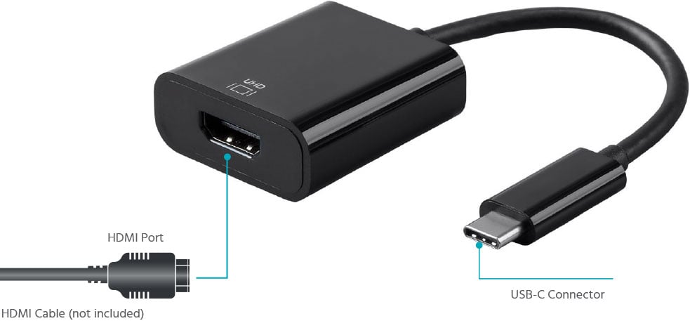 Monoprice Select Series USB-C to HDMI Adapter 4K at 60Hz, UHD 