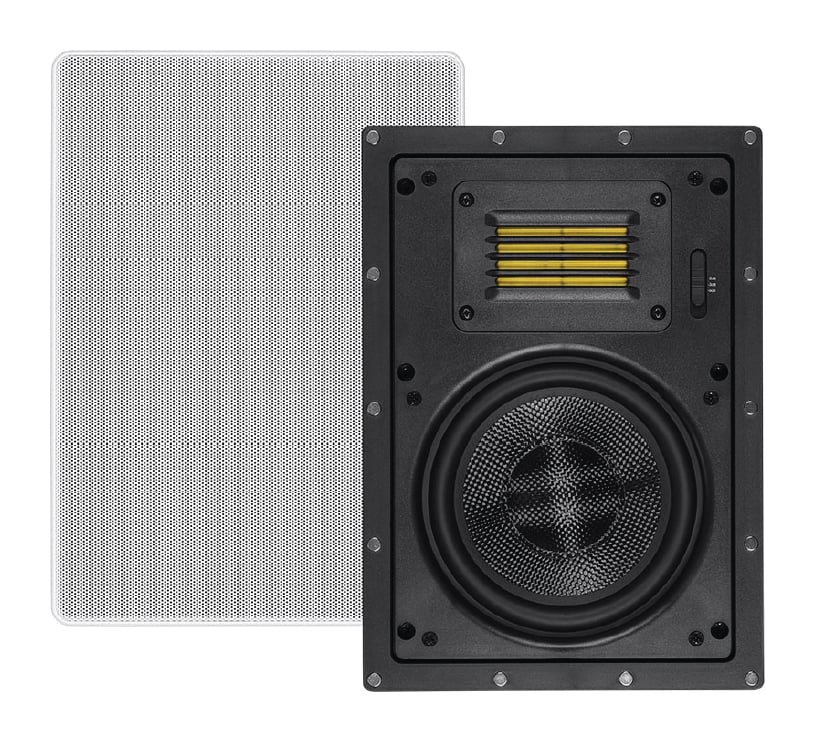 2x 6.5-inch Carbon Fiber 3-way In-Wall Column Speaker with Ribbon Tweeter 2 pack