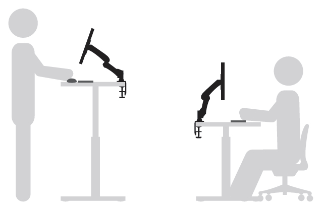 Single Monitor Adjustable Gas Spring Desk Mount