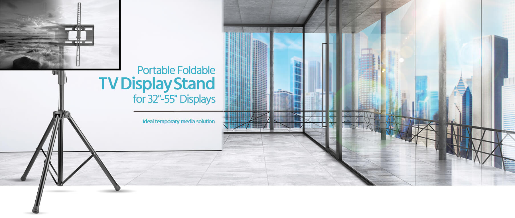 Tripod Stand For Tvadjustable Tv Tripod Stand 50kg Capacity For 14-55  Screens, Vesa 400x400