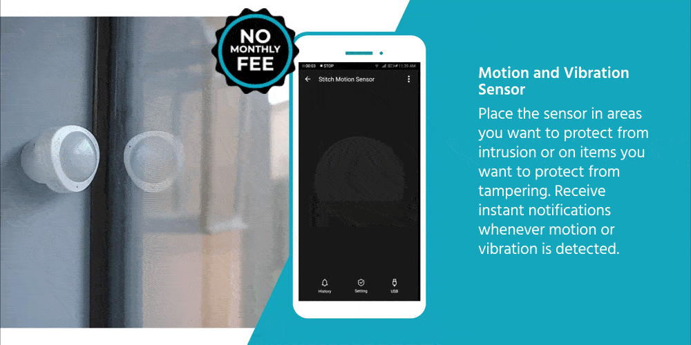 STITCH by Monoprice Wireless Smart Motion Sensor; Works with Amazon