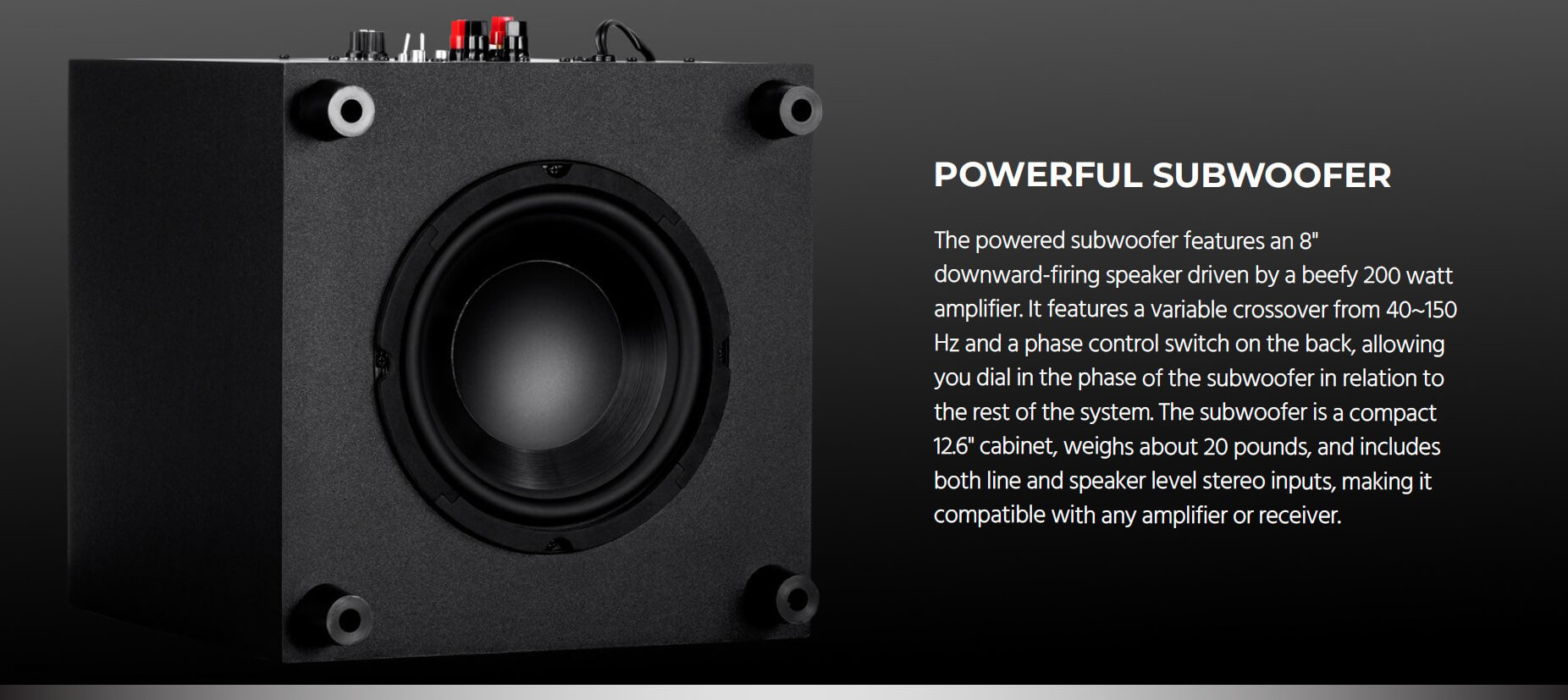 Monoprice 133831 Premium 5.1.2-Ch Black with 8 Inch 200 Watt Subwoofer Immersive Home Theater System 