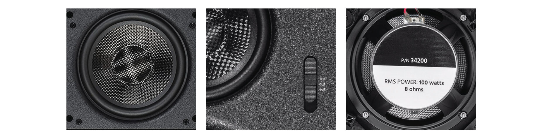 Monoprice Alpha In-Wall Speakers 8in Carbon Fiber 3-Way Monoprice Alpha In-Wall Speakers 8in Carbon Fiber 3-Way