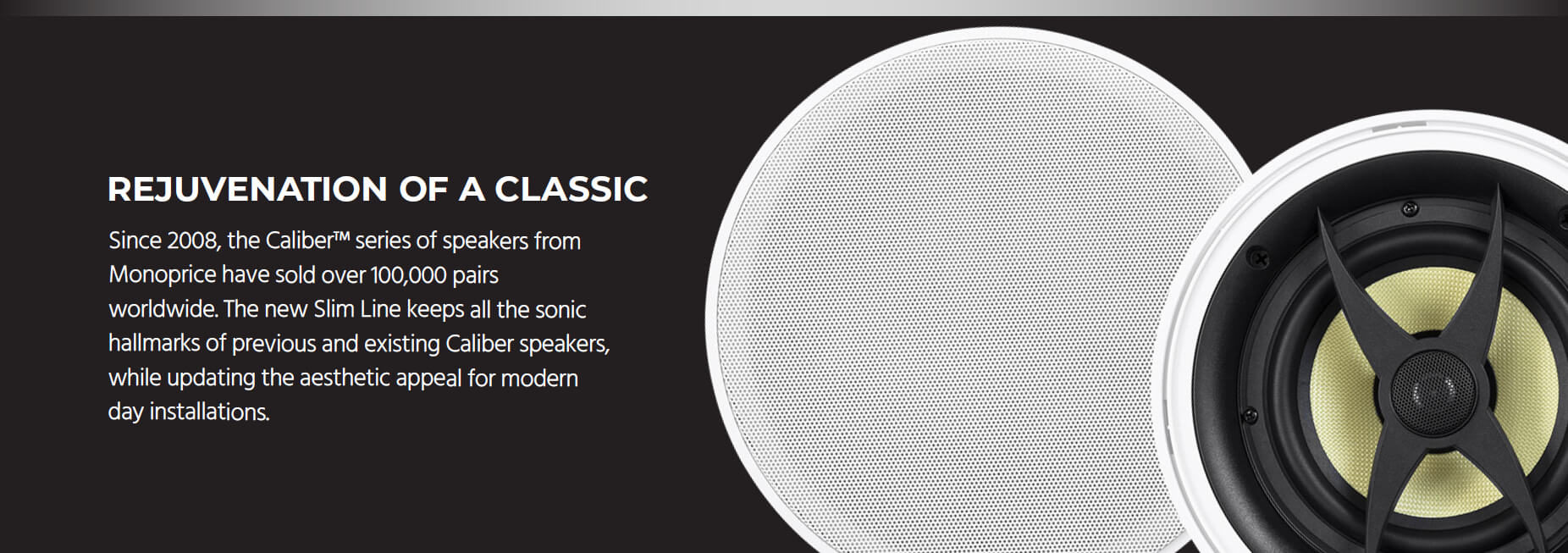 Monoprice Caliber Slim Bezel In-Ceiling Speakers, 8in Fiber Monoprice Caliber Slim Bezel In-Ceiling Speakers, 8in Fiber