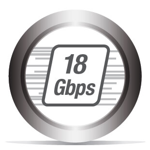 Up to 18Gbps of Bandwidth