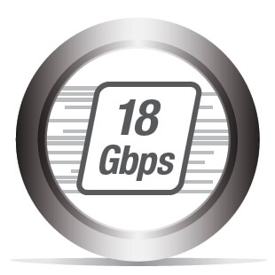 Bande Passante jusqu'à 18 Gb/s
