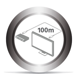 Übertragung über bis zu 100 m