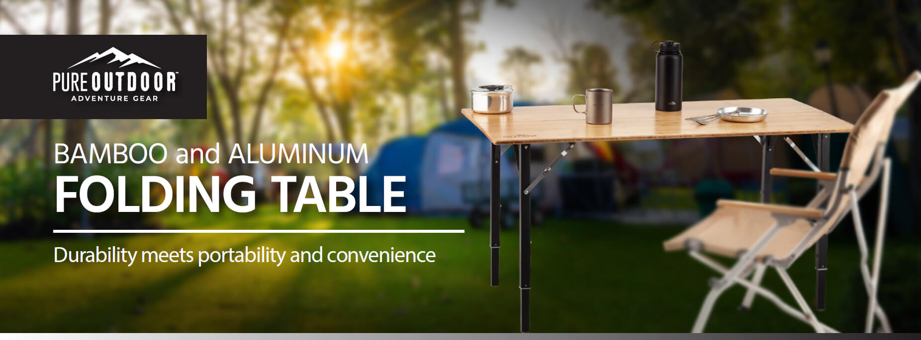 pure outdoor bamboo folding table