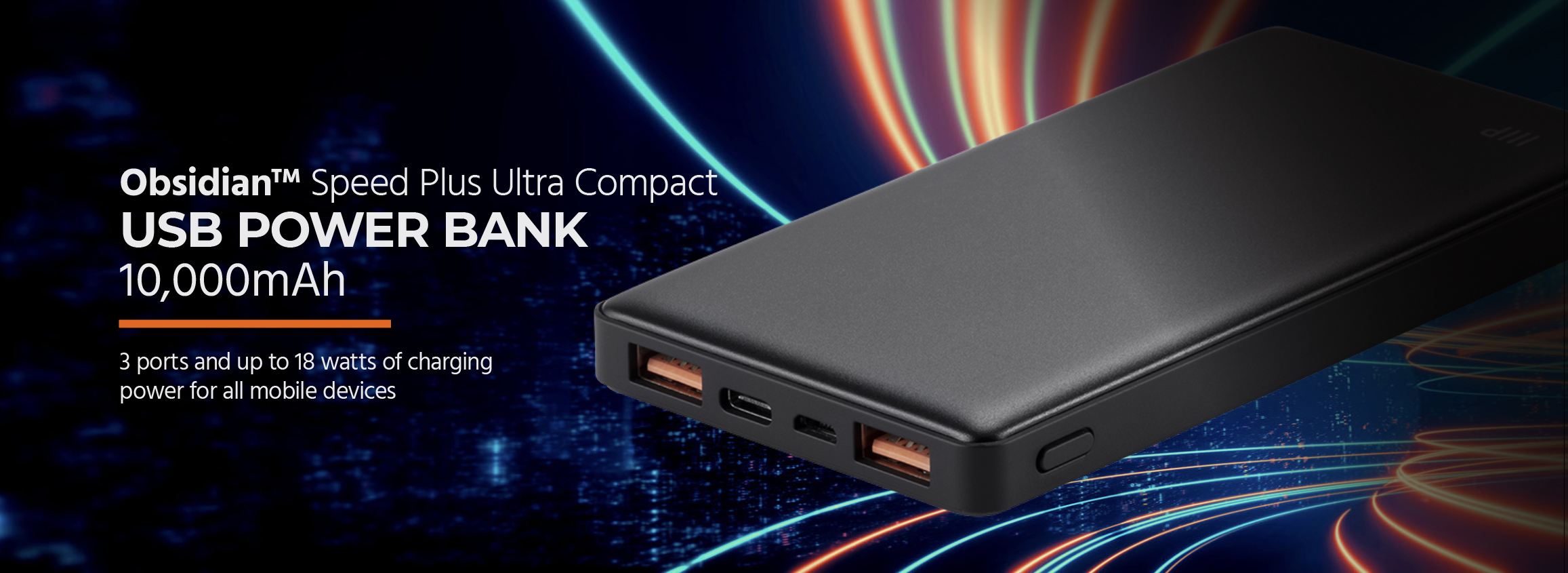 and Laptops Obsidian Speed Plus 3-Port Up to 45W PD Output for Mobile Phones 20,100mAh Monoprice High-Powered USB-C Power Bank Tablets