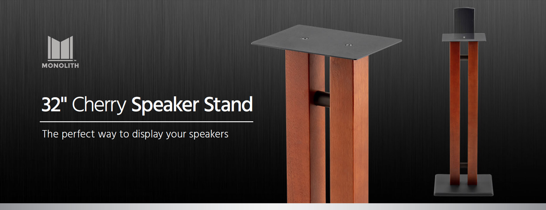 Monolith by Monoprice 32in Speaker Stands, Cherry (Each