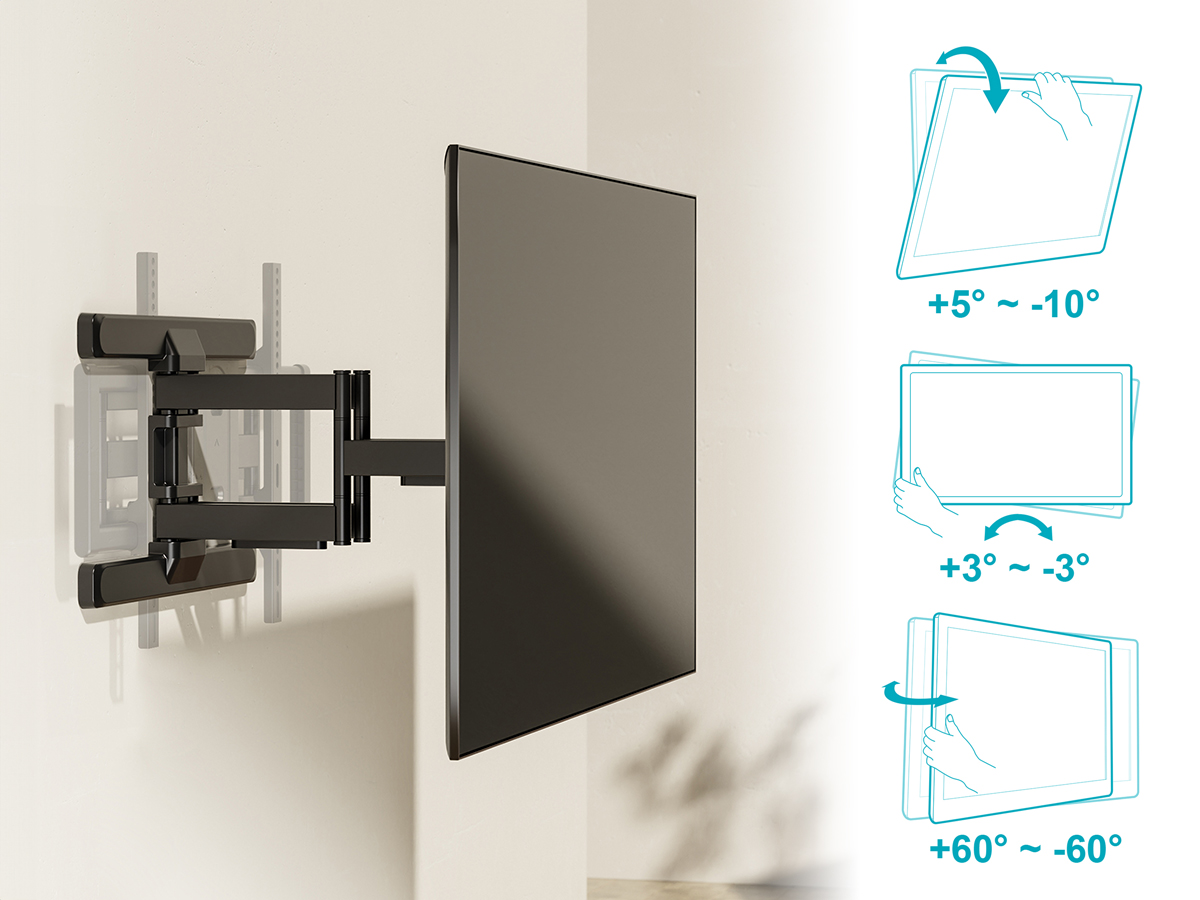 Monoprice Premium Full Motion TV Wall Mount Bracket For 42" To 
