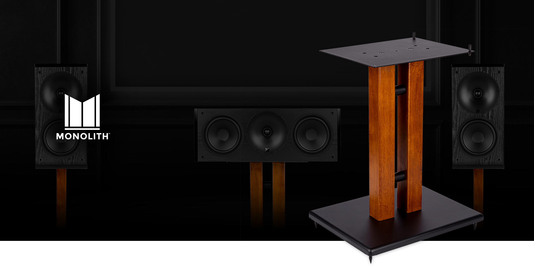 Monolith by Monoprice 18in Cherry Wood Speaker Stand with