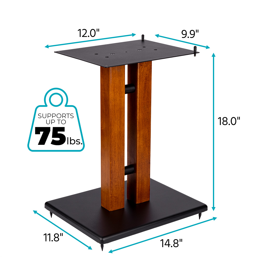 Monolith by Monoprice 18in Cherry Wood Speaker Stand with Monolith by Monoprice 18in Cherry Wood Speaker Stand with