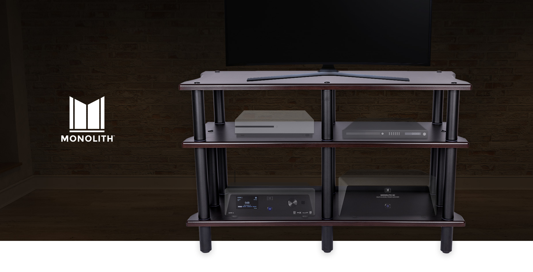 Double-Wide 3-Tier AV Stand