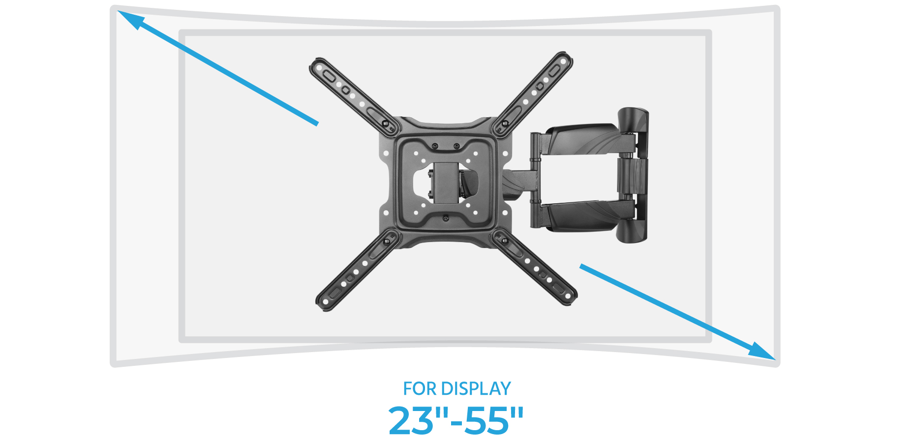 Monoprice Premium Full Motion TV Wall Mount Bracket Low Monoprice Premium Full Motion TV Wall Mount Bracket Low