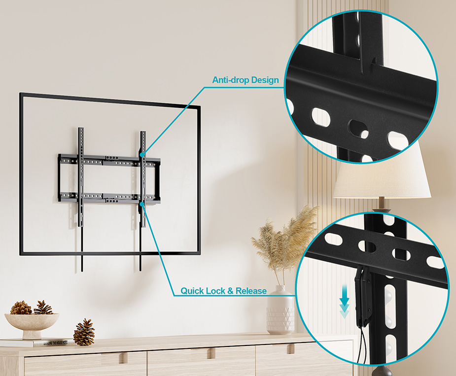 Monoprice Low Profile Fixed TV Wall Mount Extra Wide For 42"