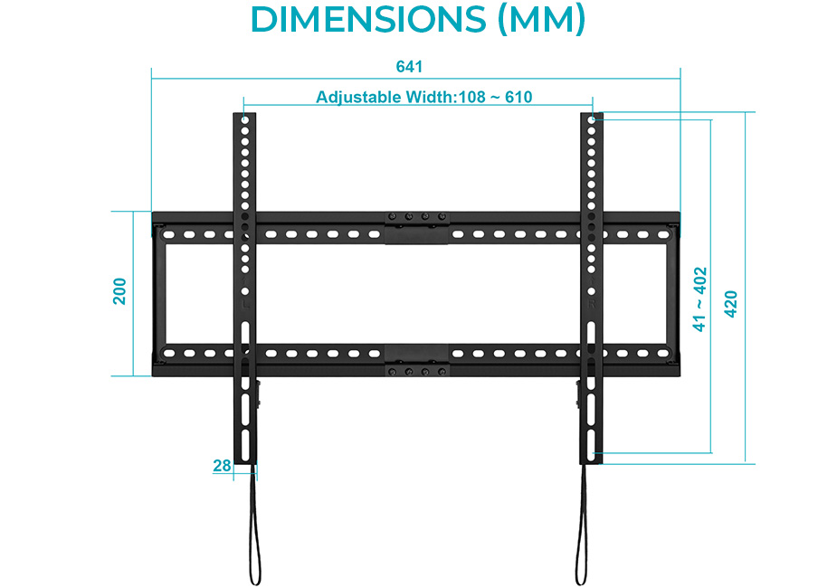 Monoprice Low Profile Fixed TV Wall Mount Extra Wide For 42"