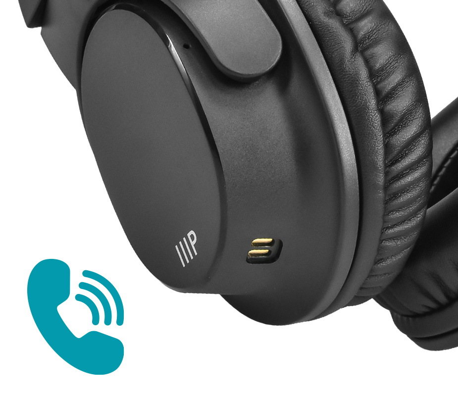 Monoprice Auriculares Bluetooth con cancelación activa de ruido,  reproducción de 20 horas/tiempo de conversación, con los códecs de audio  AAC, SBC