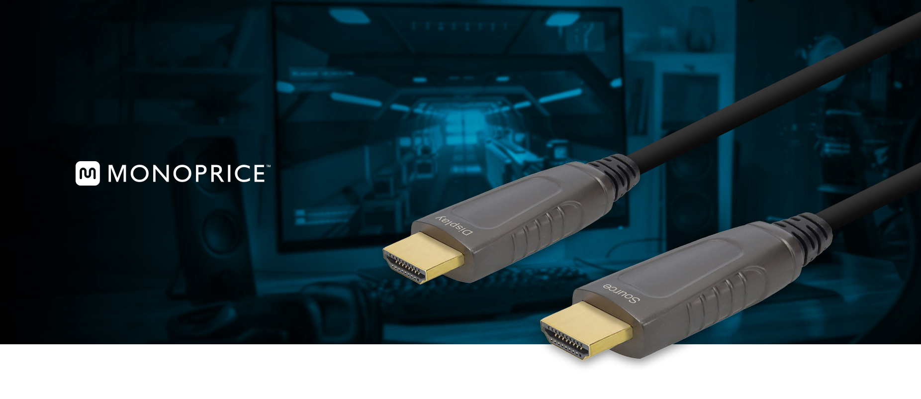 Monoprice SlimRun AV 8K Certified Ultra High Speed Active HDMI Cable CMP  Plenum rated HDMI 2.1 AOC 7.5m 24ft