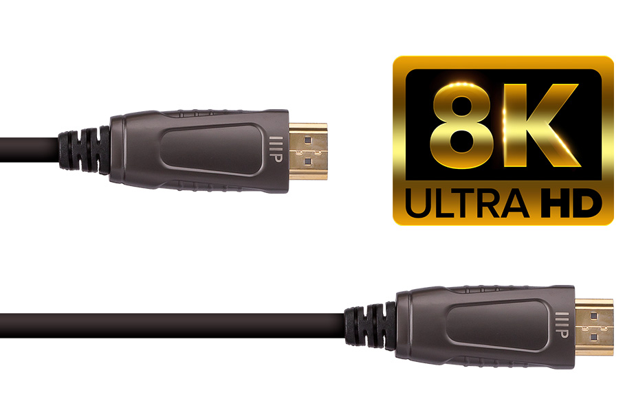 Monoprice SlimRun AV 8K Certified Ultra High Speed Active HDMI Cable, HDMI  2.1, AOC, 15m, 49ft 