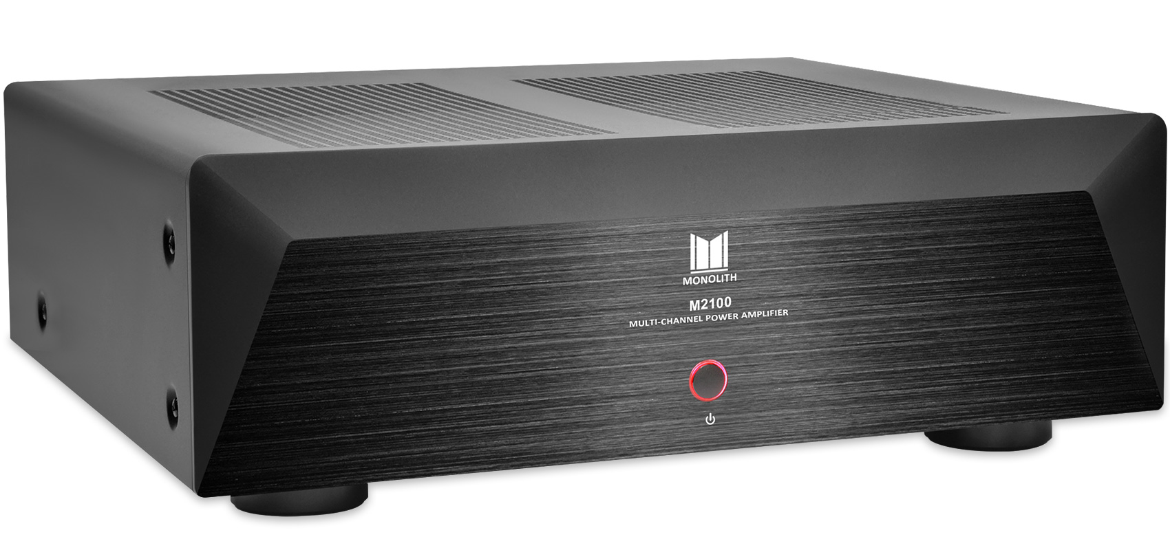 Monolith (logo) M2100X 2x90 Watts Per Channel Multi-Channel Home Theater Power Amplifier The best value in high end audio Free Standard US Shipping Shop Now