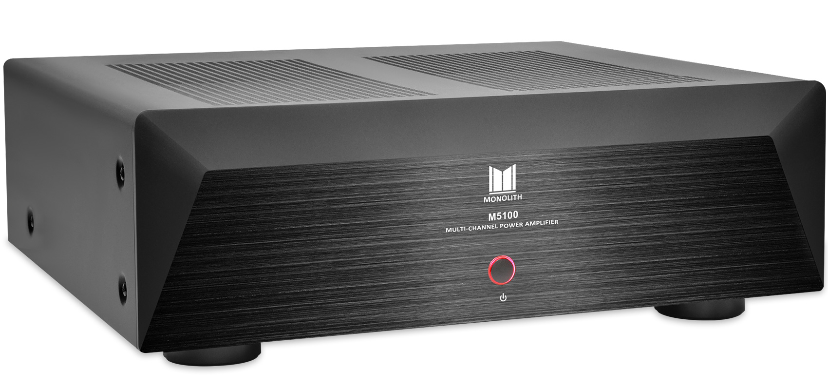 Monolith (logo) M5100X 5x90 Watts Per Channel Multi-Channel Home Theater Power Amplifier The best value in high end audio Free Standard US Shipping Shop Now