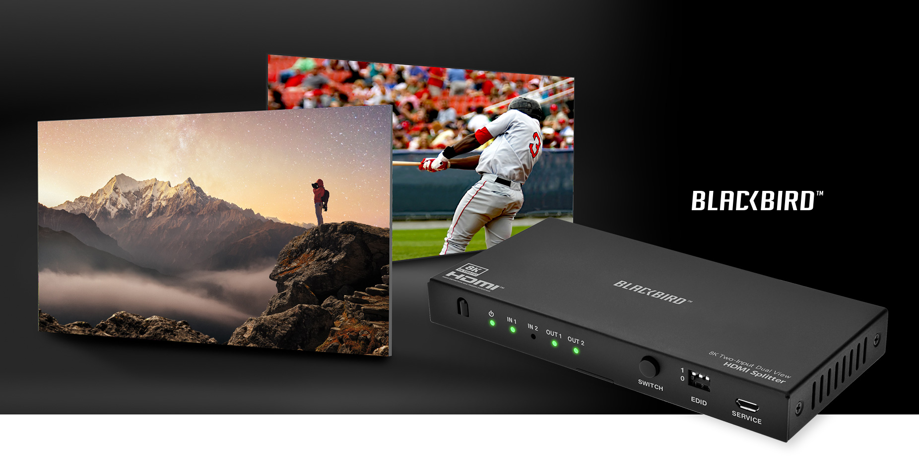 4K@120Hz HDMI 2.1 Splitter 1x2, VRR, EDID HDR Dolby Vision Atmos,8K HDMI  Splitter 1 in 2 Out