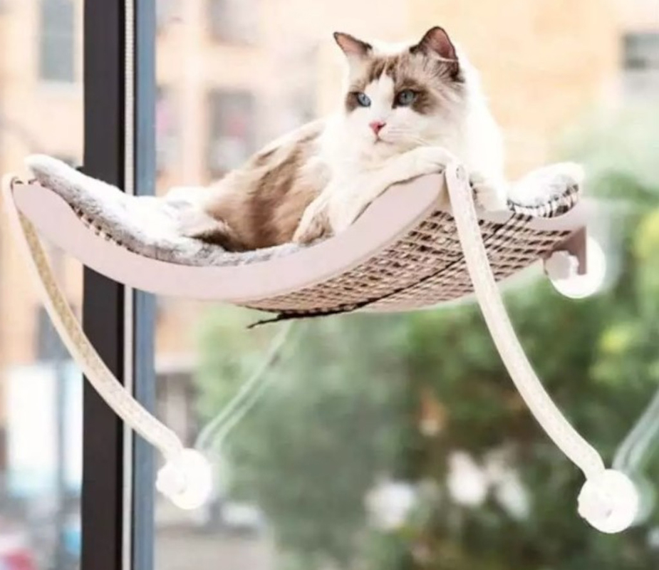 MPM Cat Hammock Window Seat, Space Saving Window Mounted Cat