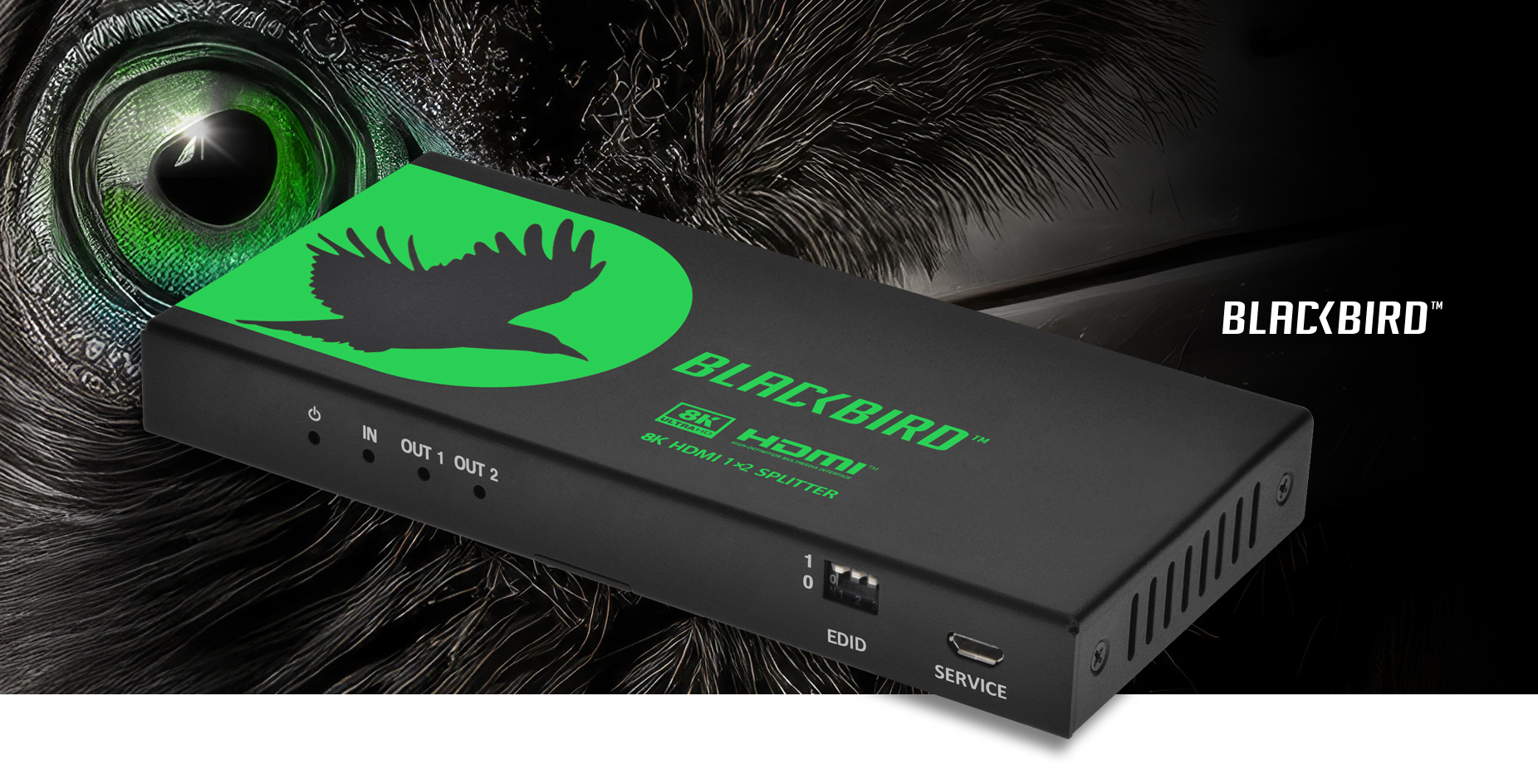 Blackbird 8K60 1x2 HDMI Splitter With Audio Extraction, HDMI 2.1, HDCP 2.3  