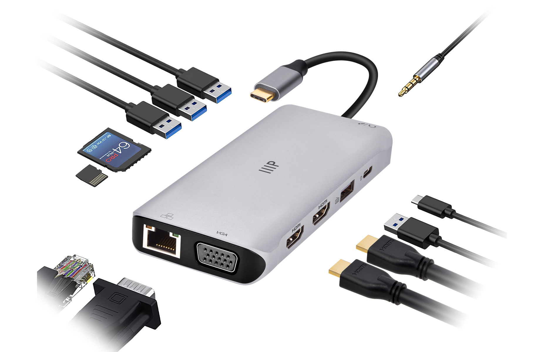 Monoprice 12-in-1 Dual-HDMI + VGA MST Dock - Monoprice.com